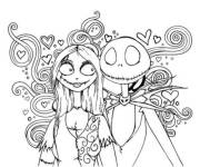 Coloriage Image de Jack Skellington et Sally