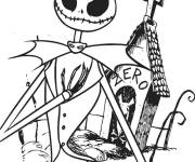 Coloriage Jack devant la maison de son petit ami Zero