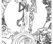 Coloriage Jack et Sally de Jack de L&rsquo;&Eacute;trange No&euml;l de Monsieur Jack