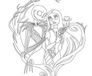Coloriage Jack et Sally, les amoureux