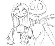 Coloriage Jack et Sally les morts-vivants