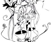Coloriage et dessins gratuit Jack et Sally plante une arbre à imprimer