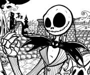 Coloriage et dessins gratuit Jack et son ami Zero dans la ville des morts vivants à imprimer