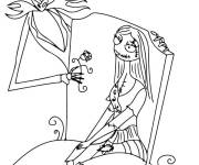 Coloriage Jack offre une jolie fleur &agrave; Sally
