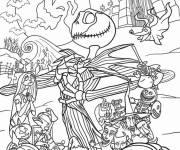Coloriage Jack, Sally, Oogie et les autres personnages de Monsieur Jack