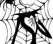 Coloriage Jack skellington &agrave; motifs de toile d'airaign&eacute;e
