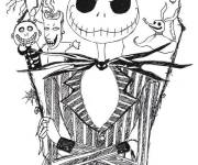 Coloriage Jack skellington comme &eacute;pouvantail