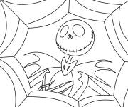 Coloriage Jack Skellington dans une toile