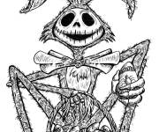 Coloriage Jack skellington d&eacute;guis&eacute; en lapin de P&acirc;ques