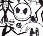 Coloriage et dessins gratuit Jack Skellington illustration imprimable pour les petits à imprimer