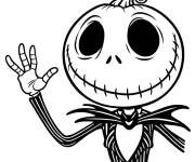 Coloriage Jack Skellington levant ses mains