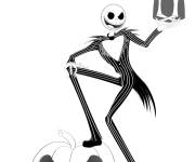 Coloriage Jack skellington vous souhaite un joyeux Halloween