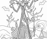 Coloriage L'effrayant Jack Skellington avec Zero