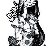 Coloriage et dessins gratuit La belle Sally au beaut&eacute; magnifique pour filles à imprimer