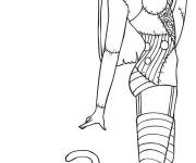 Coloriage et dessins gratuit La belle Sally avec son chat mignon à imprimer