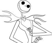 Coloriage La squelette Monsieur Jack dans un frac fun&eacute;raire