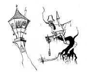 Coloriage et dessins gratuit Le ch&acirc;teau des morts vivants de Monsieur Jack à imprimer