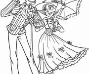Coloriage Le chic Jack et Sally se baladent