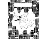 Coloriage Le chien Zero avec une petite citrouille