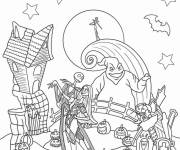 Coloriage Les aventures des personnages du cauchemar avant No&euml;l