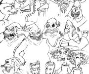 Coloriage Les M&eacute;chants de Monsieur Jack