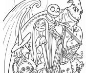 Coloriage Les personnages de L&rsquo;&Eacute;trange No&euml;l de Monsieur Jack pour enfant