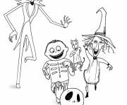 Coloriage Les personnages de Monsieur Jack en jouant au foot