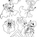 Coloriage Monsieur Jack avec son animal de compagnie Zero