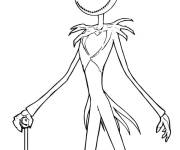 Coloriage Monsieur Jack avec un beau frac et une canne