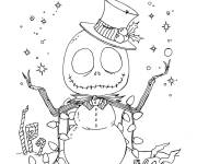 Coloriage Monsieur Jack comme bonhomme de neige