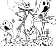 Coloriage Monsieur Jack dans la ville hant&eacute;e