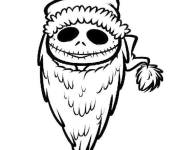 Coloriage Monsieur Jack en d&eacute;guisement de pere Noel