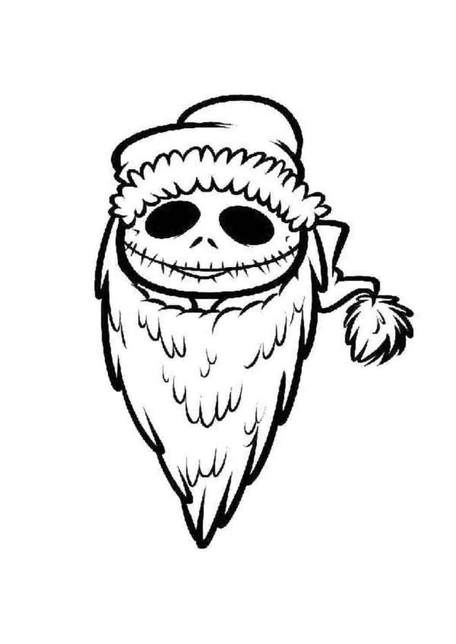 Coloriage Monsieur Jack en déguisement de pere Noel