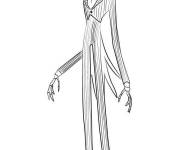 Coloriage Monsieur Jack portant un costume ray&eacute;