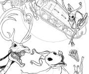 Coloriage Monsieur Jack pour les vacances de Noel