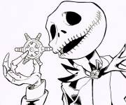 Coloriage Monsieur Jack tenant un petit volant en bois
