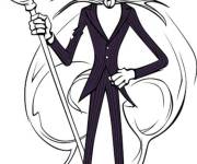 Coloriage Monsieur Jack tenant une grande canne