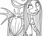 Coloriage Mr Jack et sa bien-aim&eacute; Sally