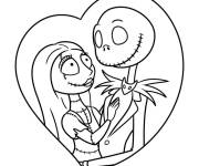 Coloriage Sally et Jack , les morts vivants amoureux