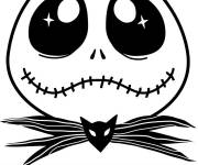 Coloriage T&ecirc;te de Skeleton Jack kawaii