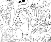 Coloriage Tous les personnages de Jack skellington