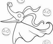 Coloriage Zero heureux du Cauchemar avant No&euml;l
