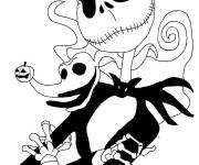 Coloriage Zero sur les &eacute;paules de Monsieur Jack