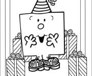 Coloriage C'est l'anniversaire de monsieur Anniversaire