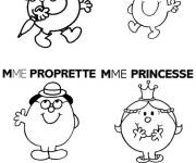 Coloriage Les madames de dessin anim&eacute; Monsieur MME