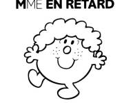 Coloriage Madame en retard