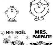 Coloriage Madame Petite, oui, Noel et Pafaite