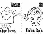 Coloriage Mme bravade avec Madame Bonheur 