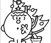 Coloriage Monsieur &agrave; l'envers et le sapin de Noel