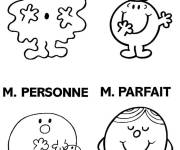 Coloriage Monsieur Peureux, Petit, Personne et Parfait 